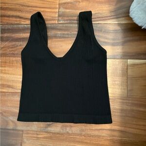 Free people black‎ Ribbed Knit Women's Top size xs/small 0177